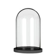Glass Dome with black wooden base Ø14cm H.21cm 