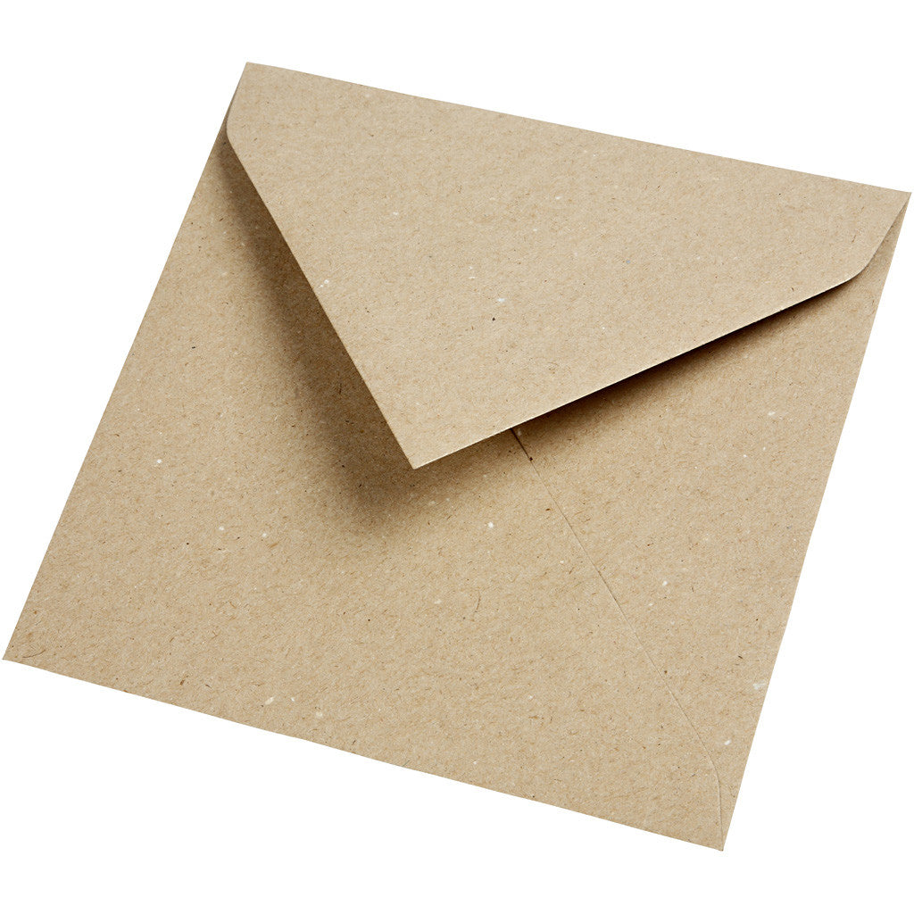 Recycled Envelopes, natural, envelope size 16x16 cm, 120 g - 50 pcs