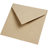Recycled Envelopes, natural, envelope size 16x16 cm, 120 g - 50 pcs