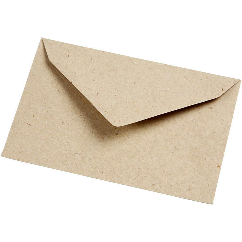 Recycled Envelopes, beige, envelope size 7,8x11,5 cm, 120 g - 50 pcs