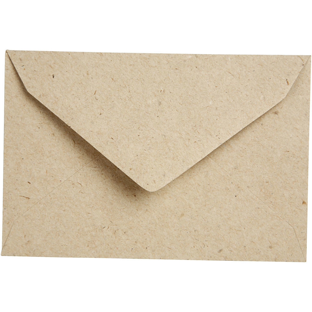 Recycled Envelopes, beige, envelope size 7,8x11,5 cm, 120 g - 50 pcs