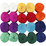 Crepe Paper, assorted colours, L: 20 m, W: 5 cm - 20 Roll