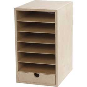 Storage Cabinet Wood White Drawer for A5 Paper - 1 pc