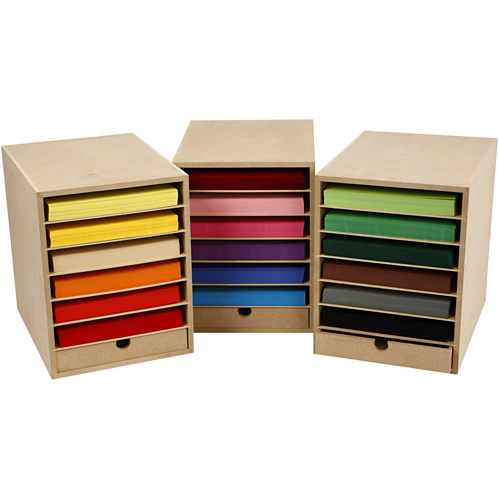 Storage Cabinet Wood White Drawer for A4 Paper - 1 pc