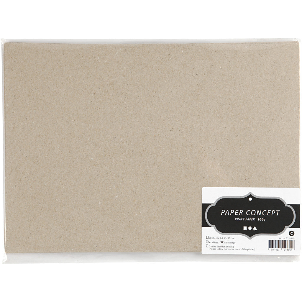 Kraft Paper A4 210x297mm, 100 g, noble - 20 sheets