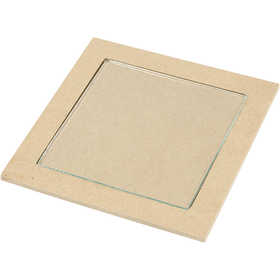 Trivet White Glass Plate, outer size 15x15x0.5 cm, inner size 11x11x0.55 cm - 6 pcs