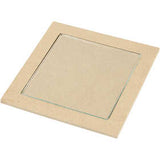 Trivet White Glass Plate, outer size 15x15x0.5 cm, inner size 11x11x0.55 cm - 6 pcs