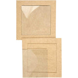 Trivet White Glass Plate, outer size 15x15x0.5 cm, inner size 11x11x0.55 cm - 6 pcs