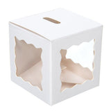 Kraft Gift Boxes White with 3 windows 50x50x50mm - 25 pieces