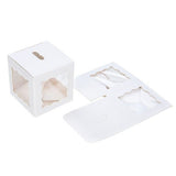 Kraft Gift Boxes White with 3 windows 50x50x50mm - 25 pieces