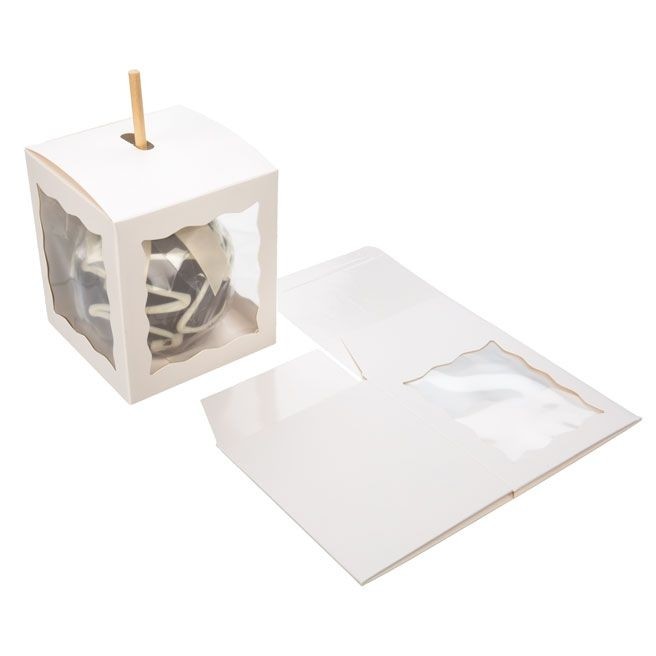 Kraft Gift Boxes White with 3 windows 102x102x117mm - 25 pieces