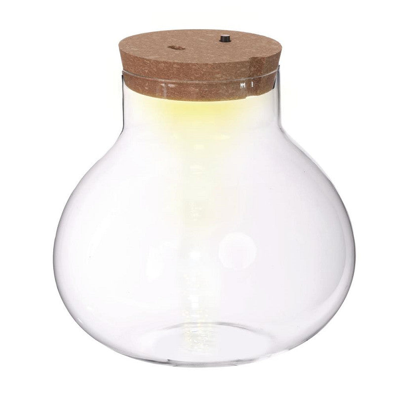 Terrarium w. cork w. accu w. usb-c plug Ø20,5 h.20 cm - 1 pcs