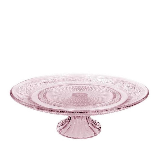 Cake Stand Glass Pink Ø290x H: 90 mm 
