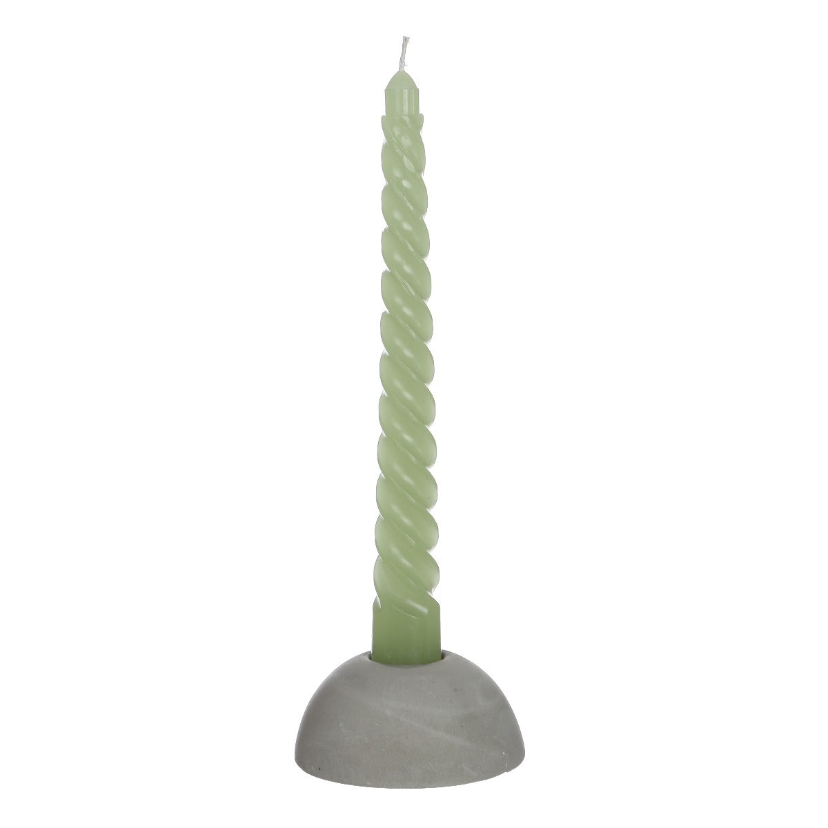 Candles twisted green 19cm high - 4 pcs