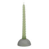 Candles twisted green 19cm high - 4 pcs