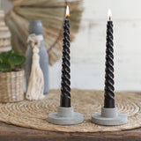 Candles twisted black 19cm high - 4 pcs