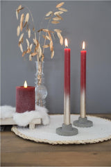 Dinner Candles bordeaux with Gold Spray Ø21/h. 250mm - 1 set