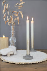 Dinner Candles Creme with Gold Spray Ø21/h. 250mm - 1 set