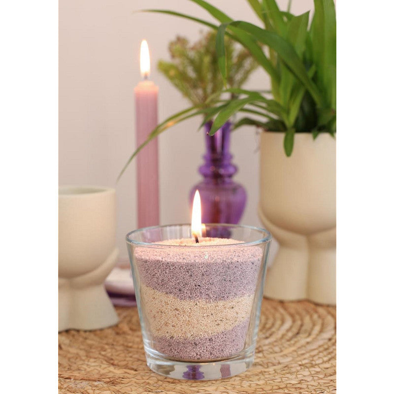 Pearlsand Candle 400gr Lavendel - Grey - 6 pcs
