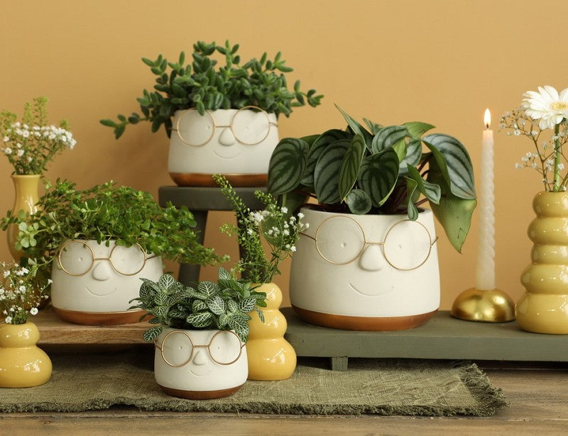 Pot with glasses Gold Ø160 h: 115 mm - 3 Pcs