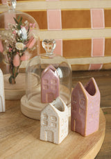 Glass dome with knob and wood base Ø12 h.18 cm - 1 pc