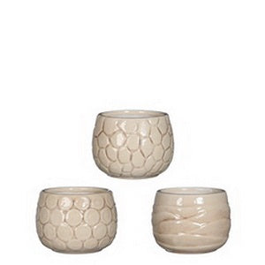 Plant pot Mila craquele glaze Cream ø7cm high 