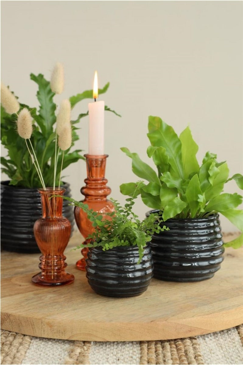 Pot Black Anthracite Rise Ø100 x h: 135 mm - 6 Pcs