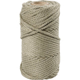 Macramé cord, moss green, L: 55 mtr, D: 4 mm, 330 g - 1 Roll