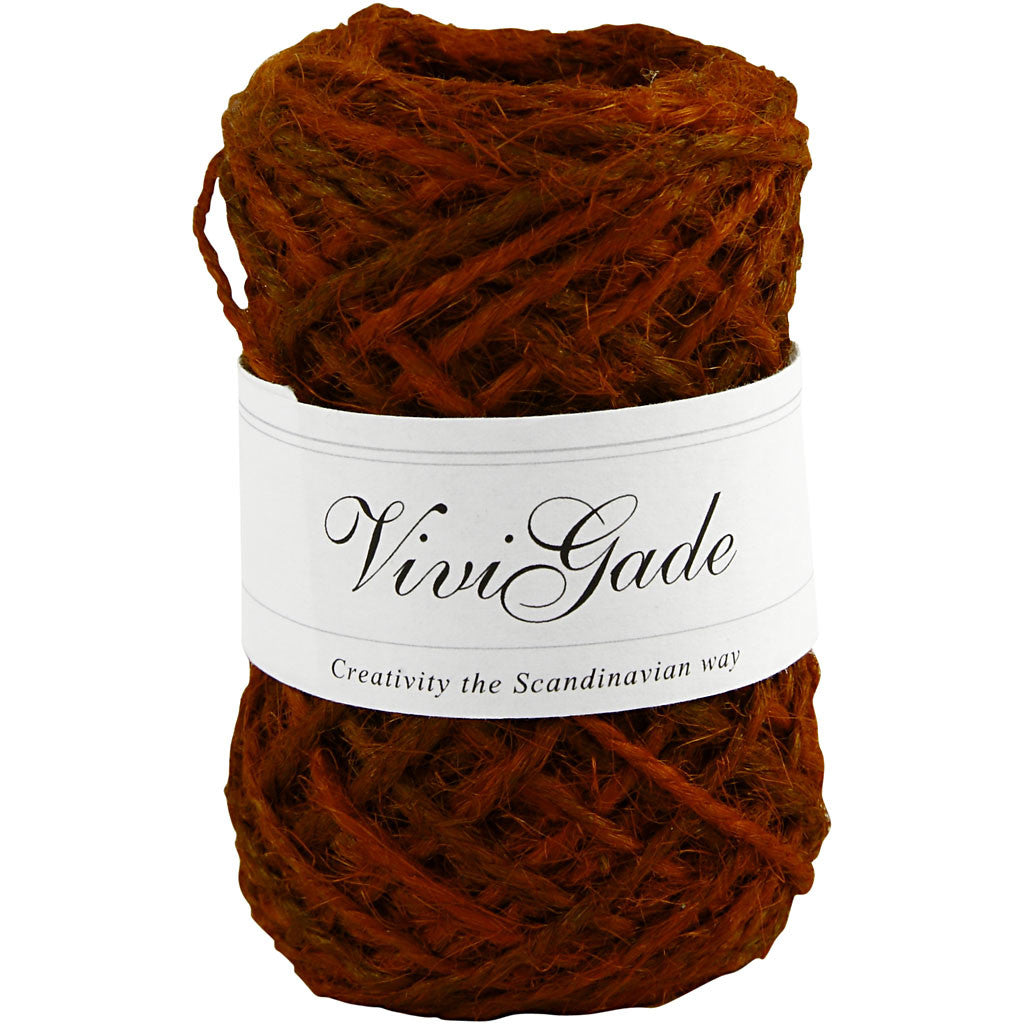 Natural Hemp, thickness 1 -2 mm, red  - 30 mtr