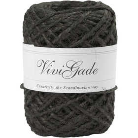 Natural Hemp, thickness 1 -2 mm, black  - 30 mtr