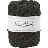 Natural Hemp, thickness 1 -2 mm, black  - 30 mtr