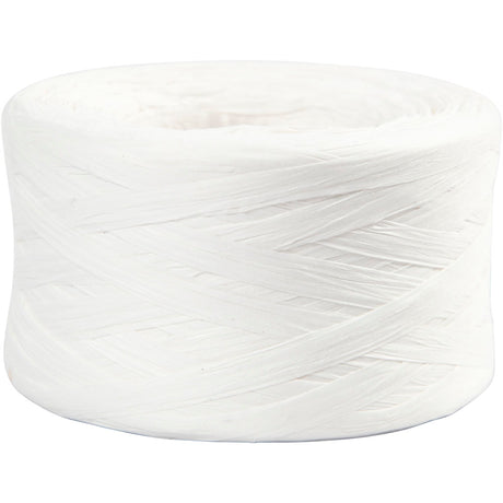 Paper raffia yarn, white, W: 7