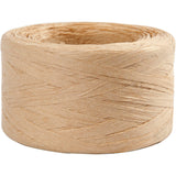 Paper raffia yarn, sand, W: 7-8 mm, 100 mtr - 1 Roll