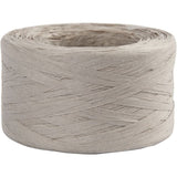 Paper raffia yarn, Light grey, W: 7-8 mm, 100 mtr - 1 Roll