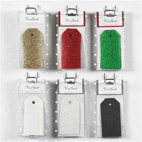 Manila Labels Glitter Div Colours 50x100mm - 6x10 pcs