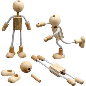 Flexi Figures, H: 12 cm, mixed wood - 4 sets