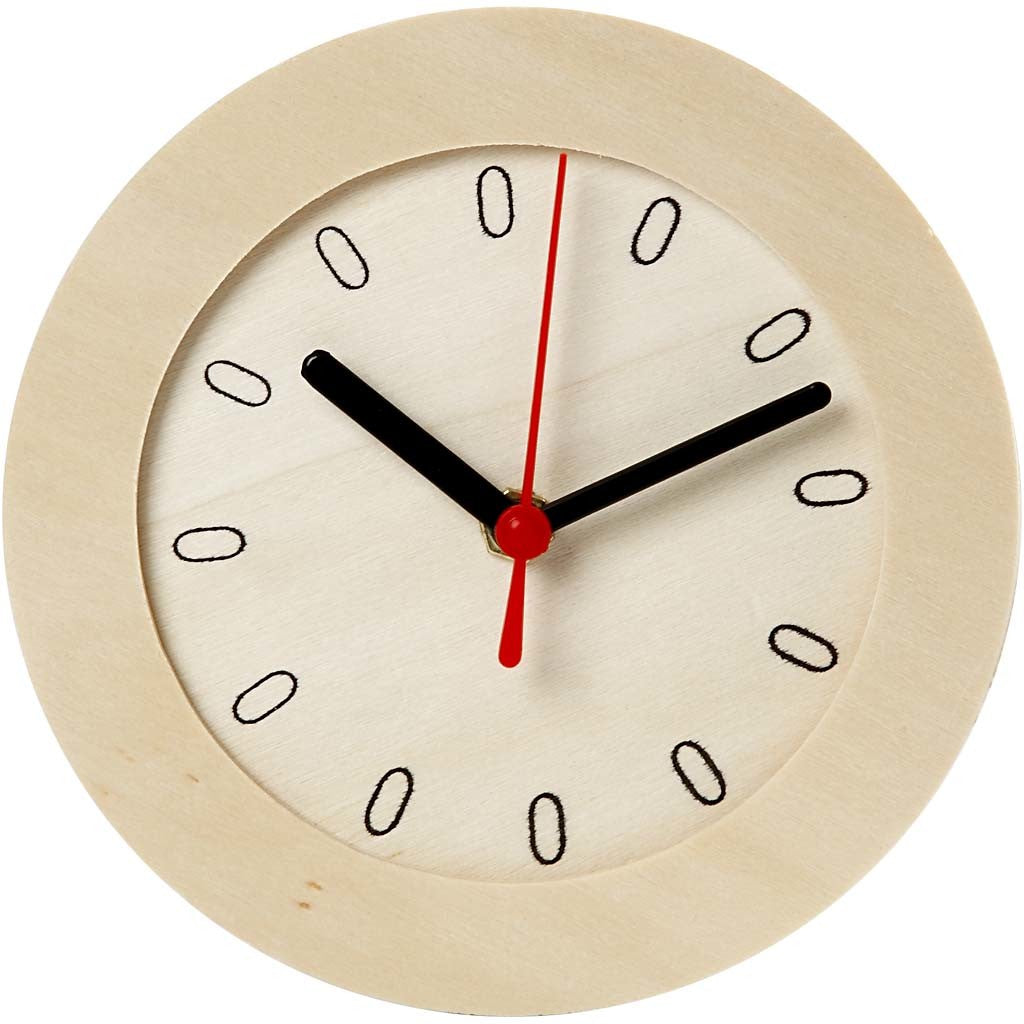 Watch White Wooden Frame, D: 15 cm, plywood - 1 pc