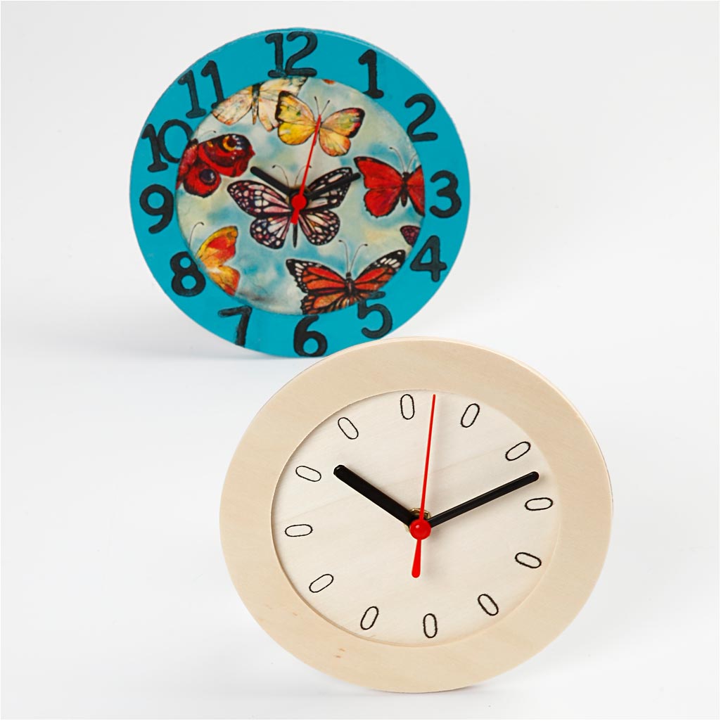 Watch White Wooden Frame, D: 15 cm, plywood - 1 pc