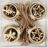 Hanging Christmas ornament, D: 3 cm, thickness 2,7 mm - 24 pcs