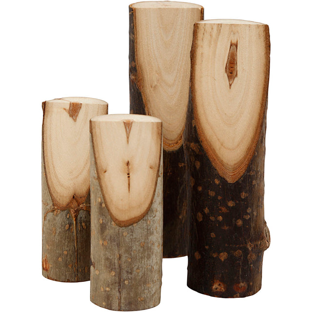 Decorative tree branch cut at an angle, H: 8+12 cm, D: 2,5