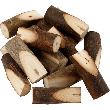 Decorative tree branch cut at an angle, H: 8 cm, Dia. 2,5