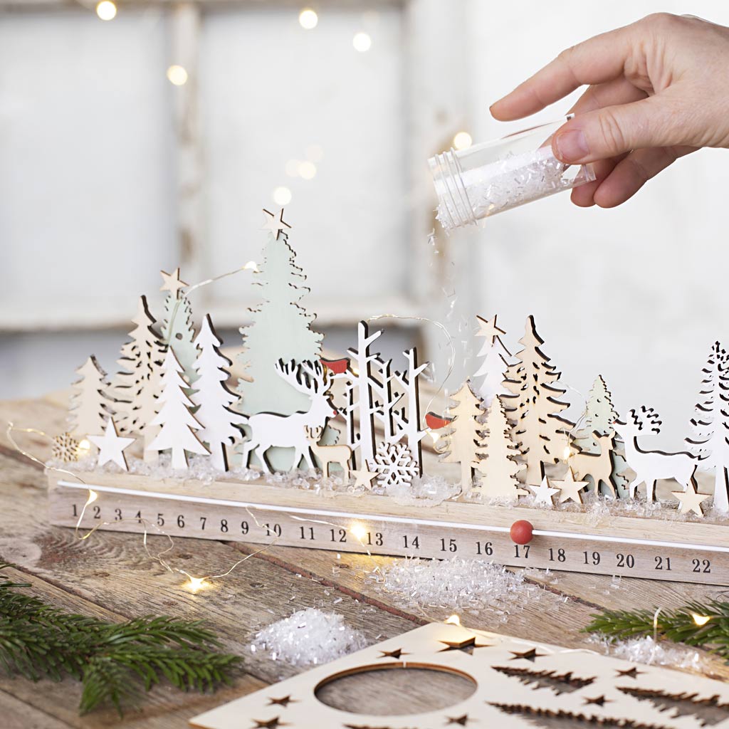 Advent countdown, H: 12 cm, L: 40 cm, W: 3,6 cm - 1 pc