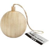Christmas Ornament, D: 6.4 cm, paulownia - 1 pc