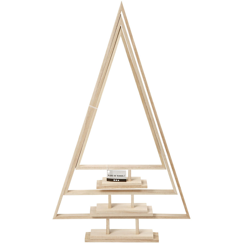 Christmas Trees, H: 40+50+60 cm, W: 22.5+29+35 cm, paulownia - 3 pcs