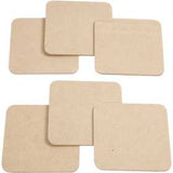 Coaster, size 10x10 cm, thickness 3 mm, MDF - 6 pcs