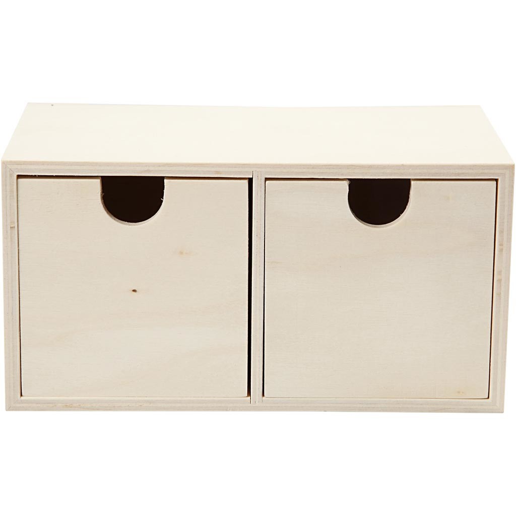 Chest of Drawers, 2 drawers, size 92x177mm, inner size 72x72mm, plywood - 1 pc
