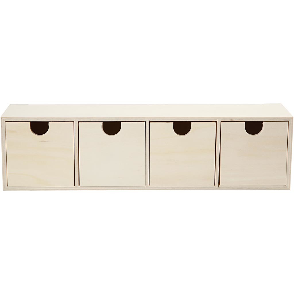 Chest of Drawers, 4 drawers, size 92x347mm, inner size 72x72mm, plywood - 1 pc