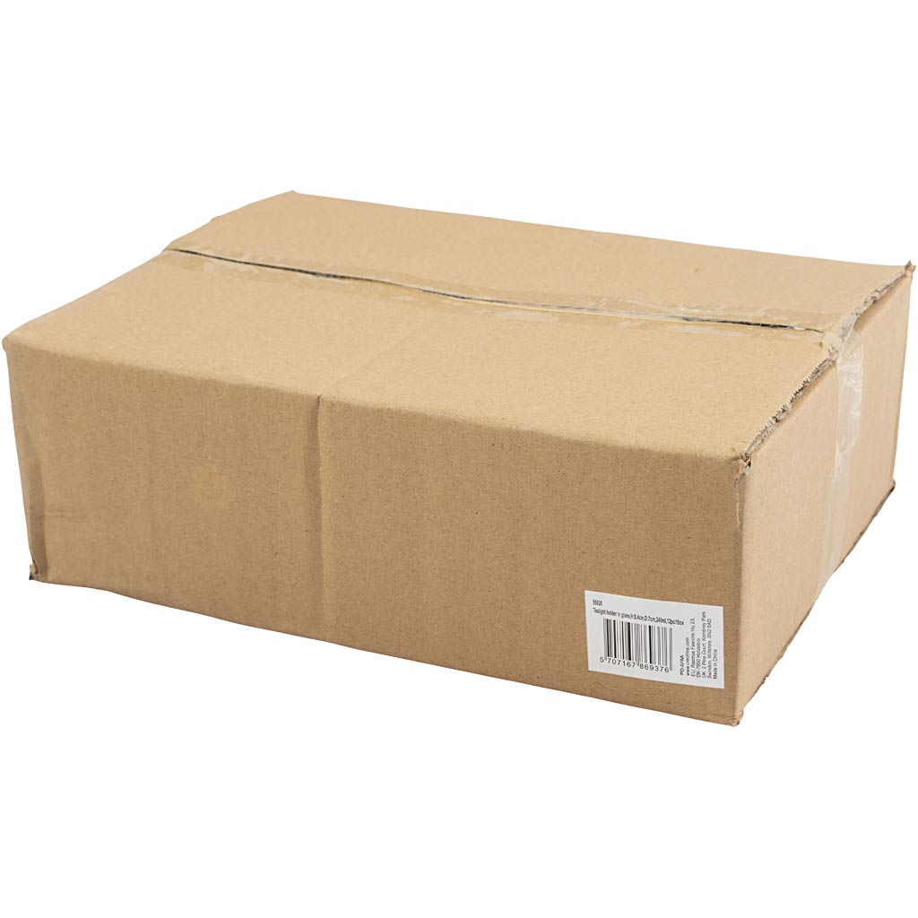 TeaLight holder in glass, H: 8,4 cm, D: 7 cm, 240 ml - 12 pcs