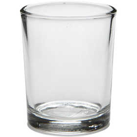 TeaLight holder in glass, H: 6,5 cm, D: 4,5 cm - 4 pcs