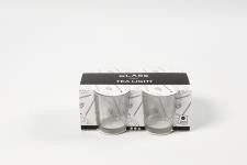 TeaLight holder in glass, H: 6,5 cm, D: 4,5 cm - 4 pcs